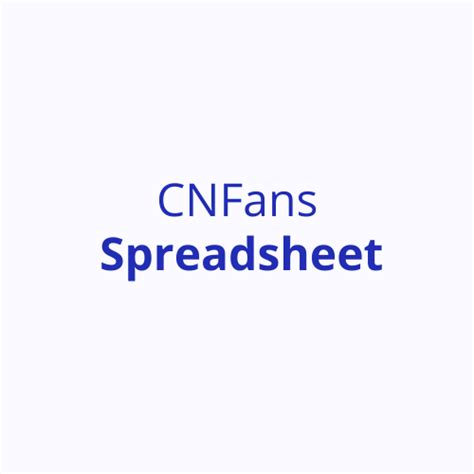 cnfans spreadsheet.